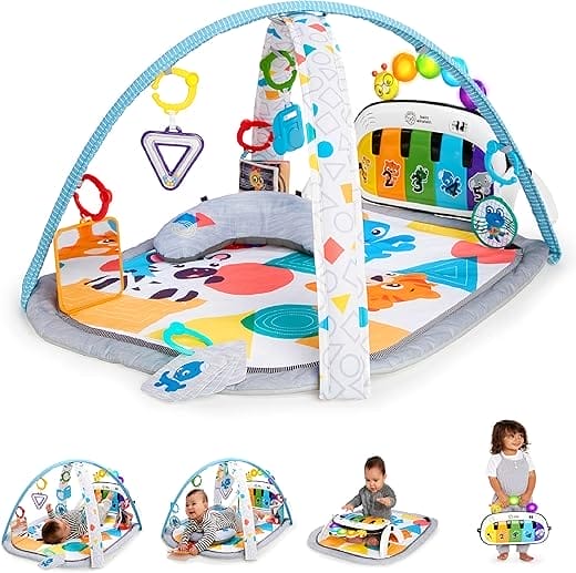 How to incorporate toys into a play gym setup?